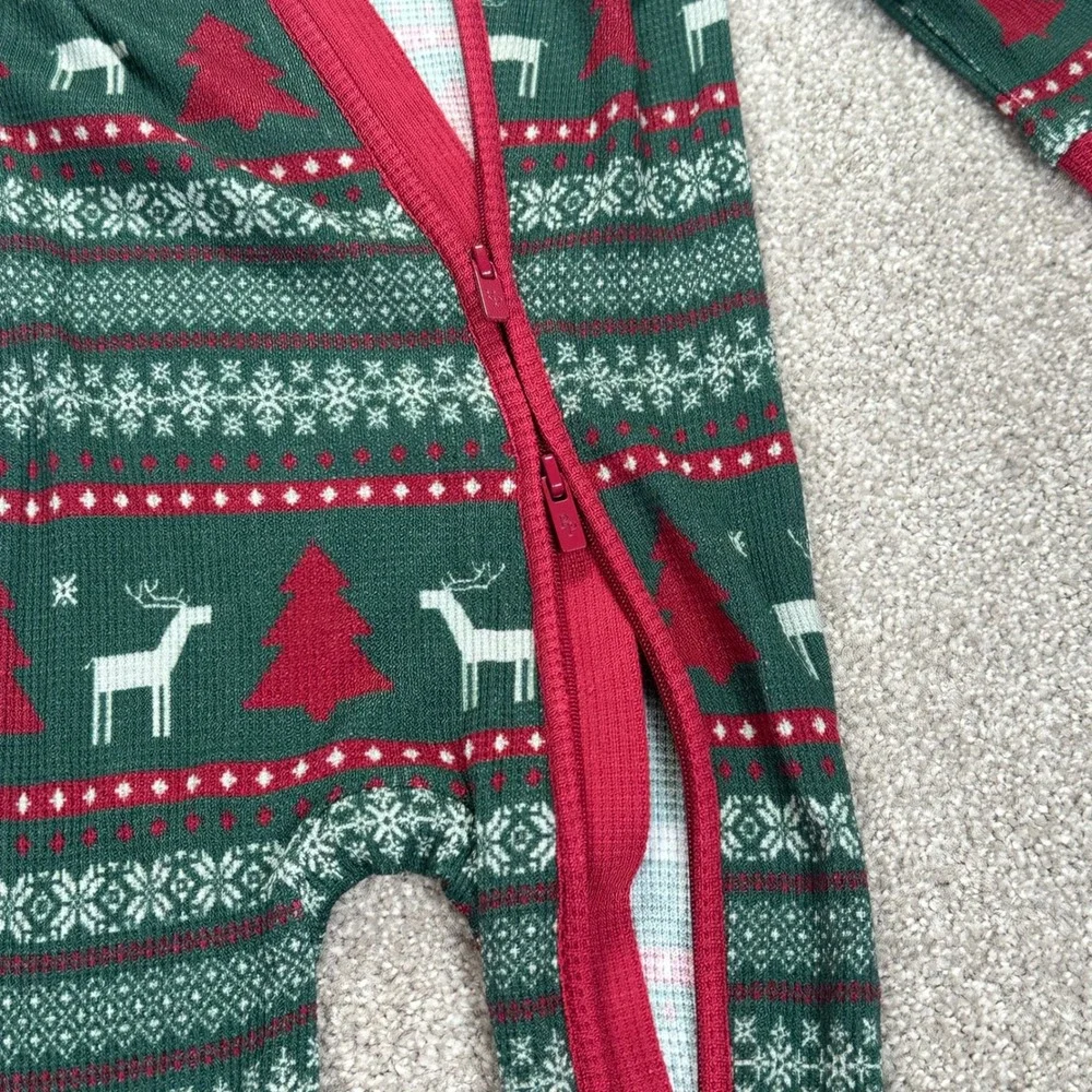 Posh Peanut Kids Christmas Pajamas Footie Sleepsuit 6‎ 9M Deer Tree Fair Isle